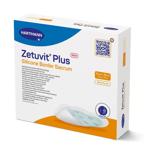 Zetuvit Plus Silicone Border Sacrum Dressing Box of 10