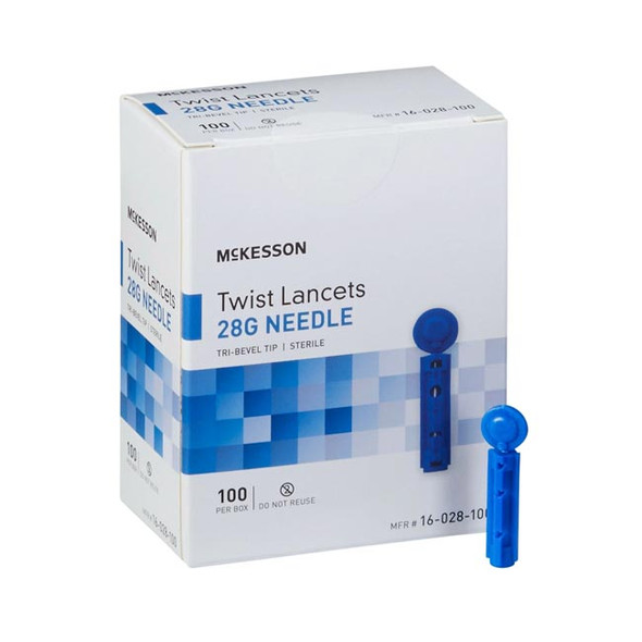 McKesson Twist Lancets, 28 Gauge - box of 100