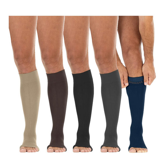 JOBST forMen Knee High 20-30mmHg Open Toe SoftFit Compression Stockings | Long Length