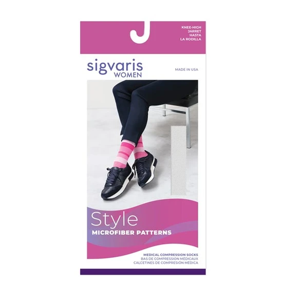 SIGVARIS Microfiber Patterns 20-30mmHg Short Length - Women - Box