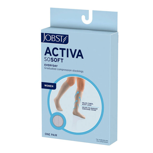 Jobst Activa SoSoft Brocade Knee-High Closed Toe 8-15mmHg - front of box