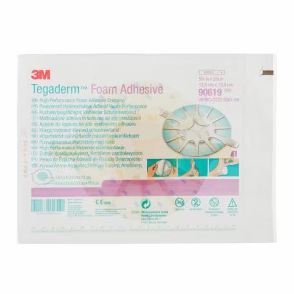 3M Tegaderm - Round Foam Adhesive Dressing Front Box View
