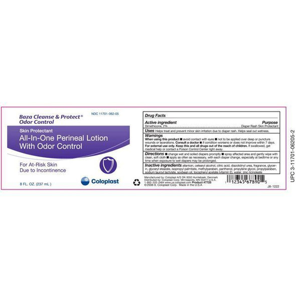 Coloplast Baza Cleanse and Protect - All-In-One Perineal Lotion with Odor Control label view Coloplast Baza Cleanse and Protect - All-In-One Perineal Lotion with Odor Control label view