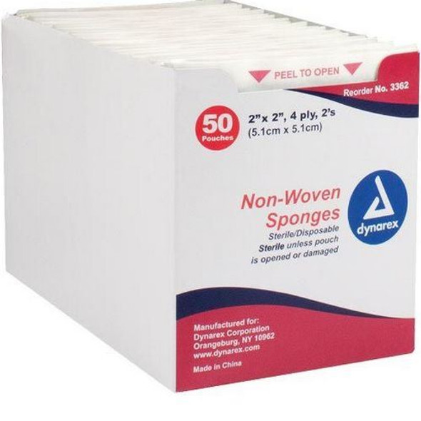 Dynarex - Sterile Non-woven Gauze Sponges Box Front View