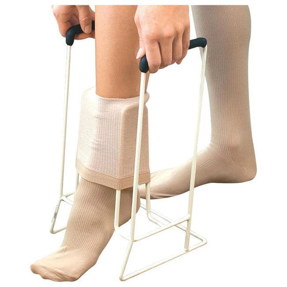 Jobst Stocking Donner - Compression Stocking/Support Hose Aid in use view Jobst Stocking Donner - Compression Stocking/Support Hose Aid in use view