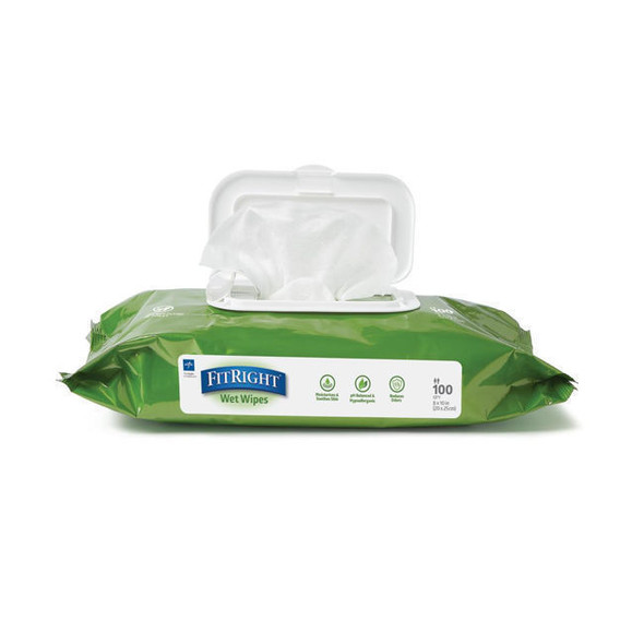 Medline FitRight Personal Cleansing Wipes front view
