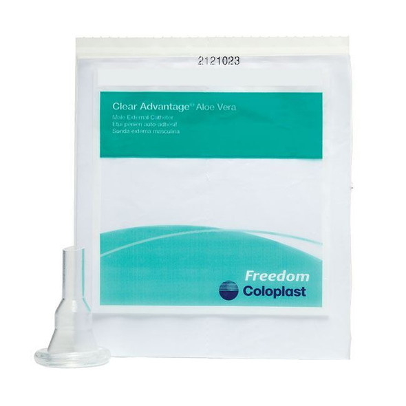 Coloplast Clear Advantage - Silicone Condom Catheter with Aloe Package Front View