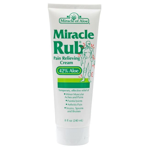 Miracle of Aloe - Miracle Rub Pain Relieving Cream front view Miracle of Aloe - Miracle Rub Pain Relieving Cream front view