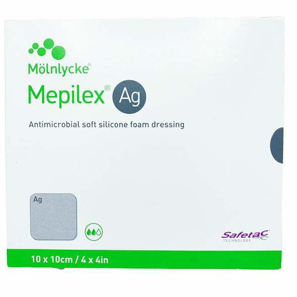 Molnlycke Mepilex Ag - Antimicrobial Soft silicone Foam Dressing Box View