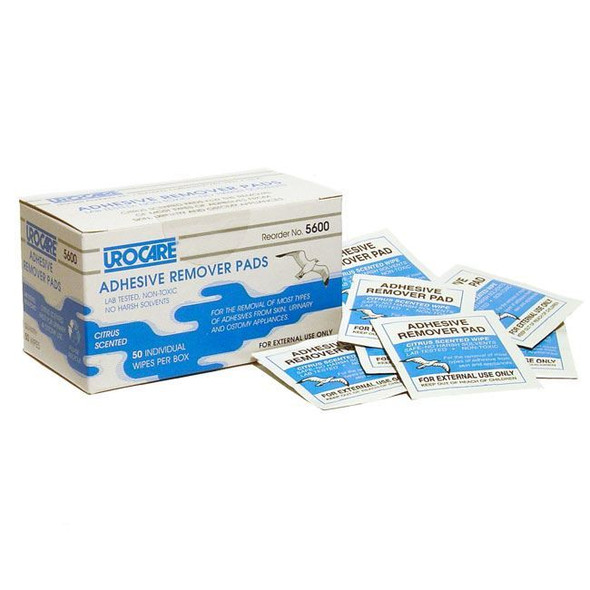 Urocare - Adhesive Remover Wipes Box Front View