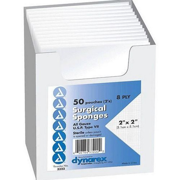 Dynarex - General Use Sterile Gauze Sponges Front View
