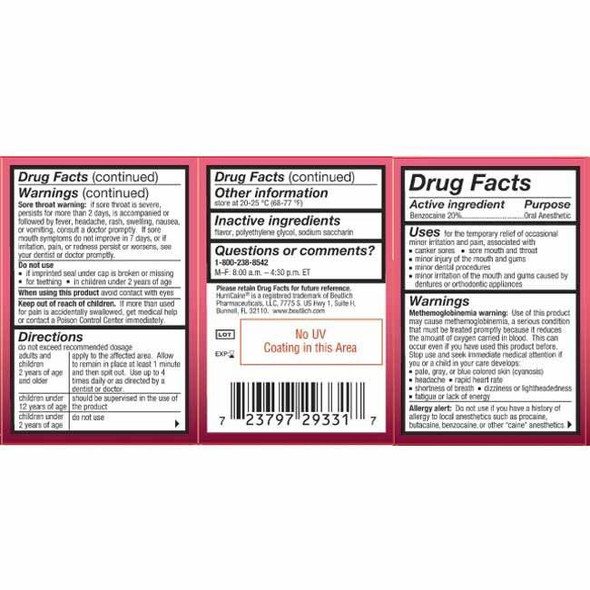 Beutlich HurriCaine - Topical Anesthetic Oral Gel Product Information for the Watermelon Flavor Beutlich HurriCaine - Topical Anesthetic Oral Gel Product Information for the Watermelon Flavor