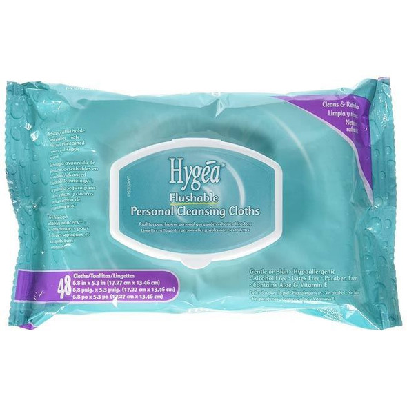 PDI Hygea - Flushable Wipes Front of Package View PDI Hygea - Flushable Wipes Front of Package View