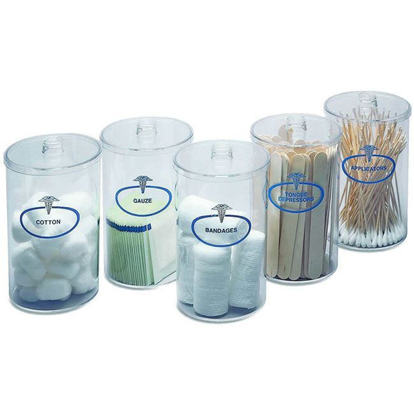 Tech Med - Labeled Plastic Sundry Jar Set Front View