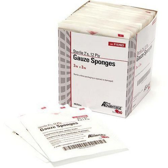 ProAdvantage - Sterile Cotton Gauze Sponges (12 ply) Box Front View