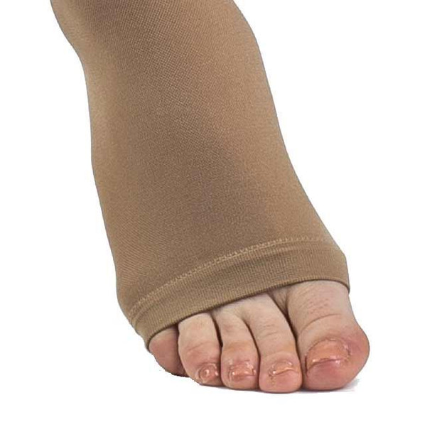 Sigvaris Opaque- Thigh High 20-30mmHg Compression Support Stockings (Open Toe/Waist Attachment) Foot View