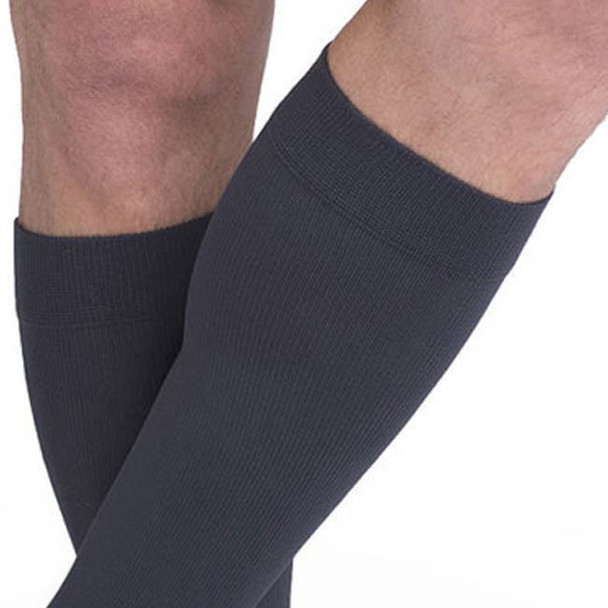 Sigvaris Cotton Ribbed - Men's 30-40mmHg Compression Support Socks Calf View