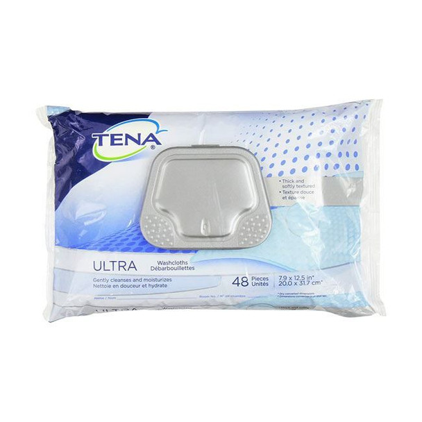 TENA Ultra Washcloth Scent Free Front Package View