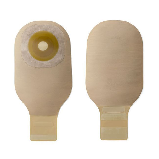 Hollister Premier - 12" 1-Piece Drainable Ostomy Bag (Flextend - Pre-cut) Front and Back View