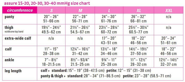 Mediven Assure - Knee High 20-30mmHg Compression Stocking (Silicone Band/Regular Calf/Open Toe) Sizing Chart View Mediven Assure - Knee High 20-30mmHg Compression Stocking (Silicone Band/Regular Calf/Open Toe) Sizing Chart View