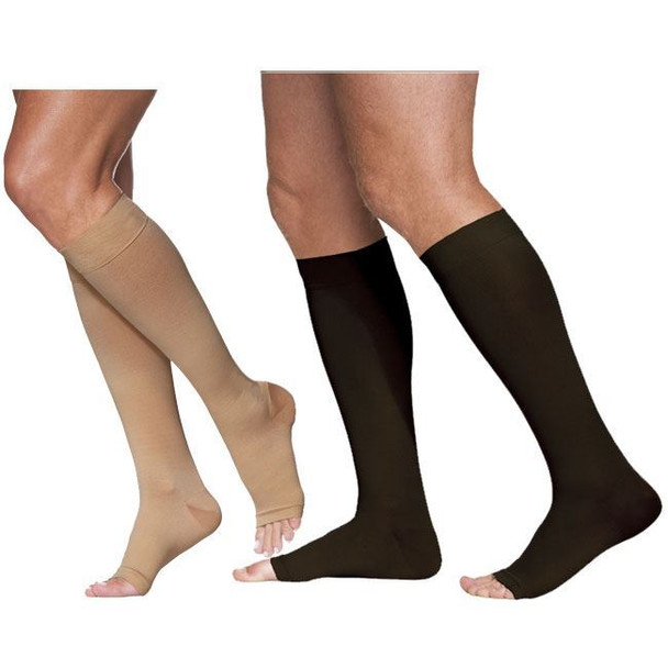 Sigvaris Dynaven Medical Legwear - Unisex Calf 30-40mmHg Compression Socks (Open Toe) Full Length View