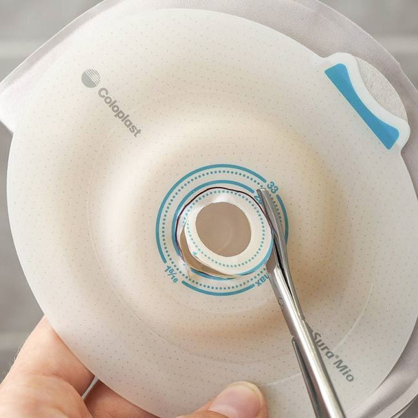 Coloplast SenSura Mio - Drainable 1-Piece Deep Convex Ostomy Bag with Filter (Easi-Close - Cut to Fit - Maxi) Barrier Top View