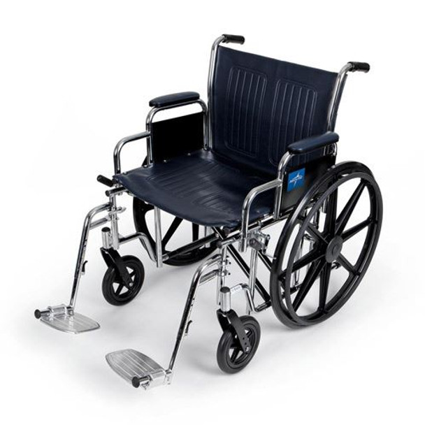 Medline Excel - Extra-Wide Wheelchair (Desk-Length Armrest) Front View