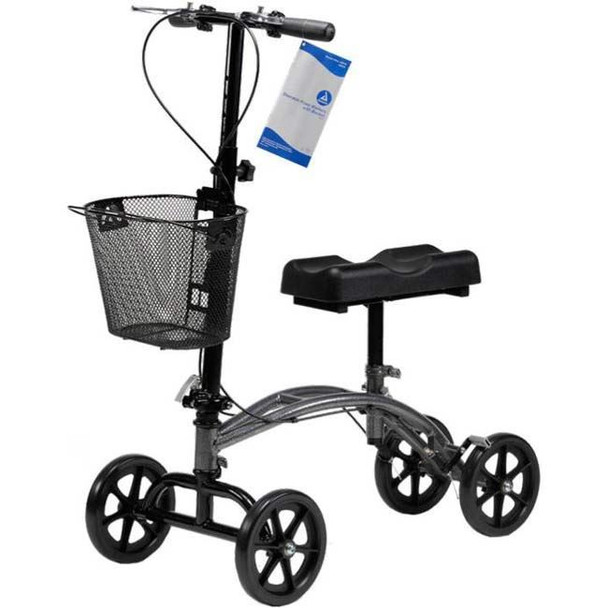 Dynarex -  Compact Steerable Knee Walker with Basket Front View Dynarex -  Compact Steerable Knee Walker with Basket Front View