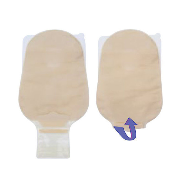 Cymed MicroSkin Ostomy Bag - 11" One-Piece Drainable Press 'n Seal Closure with Filter, Cut-to-Fit Full Length View