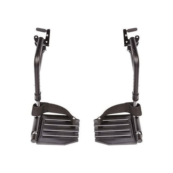 Invacare Swingaway Hemi Footrests with Heel Loop Composite Footplate Front View Invacare Swingaway Hemi Footrests with Heel Loop Composite Footplate Front View
