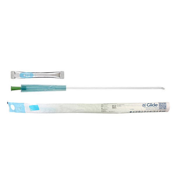 GentleCath Glide Tiemann - 16" Hydrophilic Intermittent Coude Catheter Full Length View