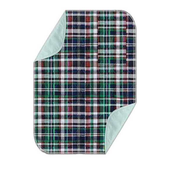 Beck's Classic Reusable Underpad, Highland Blue Plaid Top View