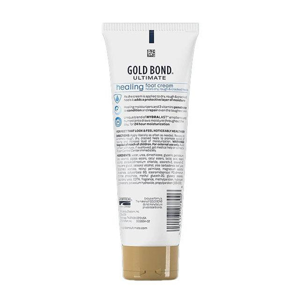 Gold Bond Ultimate Healing Foot Cream Back View