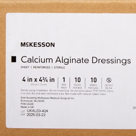 Alginate Dressing McKesson 4 X 4-3/4 Inch Rectangle Case View