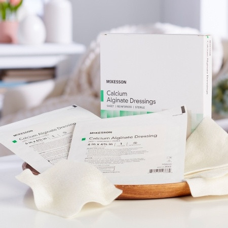 Alginate Dressing McKesson 4 X 4-3/4 Inch Rectangle Box View