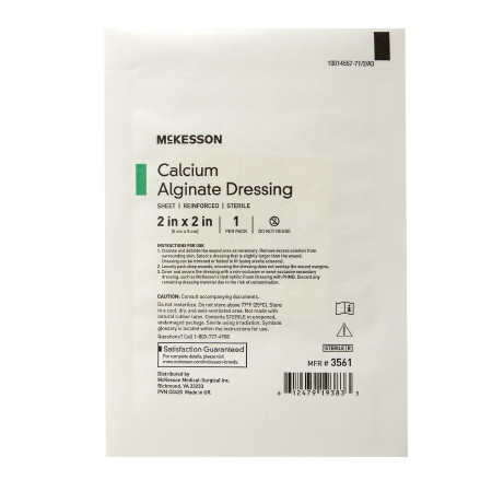 Alginate Dressing McKesson 2 X 2 Inch Square Package View