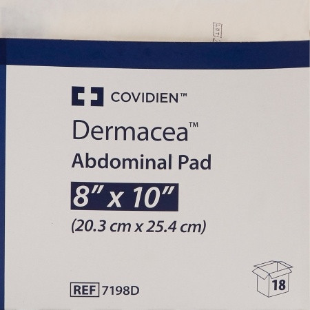 Abdominal Pad Dermacea™ 8 X 10 Inch 1 per Pack Sterile Rectangle front of box