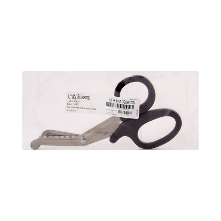 Utility Scissors McKesson 7-1/4 Inch Length Office Grade Stainless Steel / Plastic NonSterile Finger Ring Handle Angled Blunt Tip / Blunt Tip in packaging