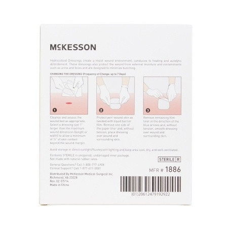 Hydrocolloid Dressing McKesson 2 X 2 Inch Square