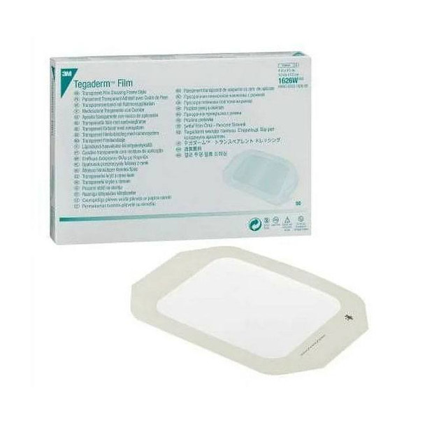 3M Tegaderm Transparent Film Dressing 4” x 4 ¾” Package View