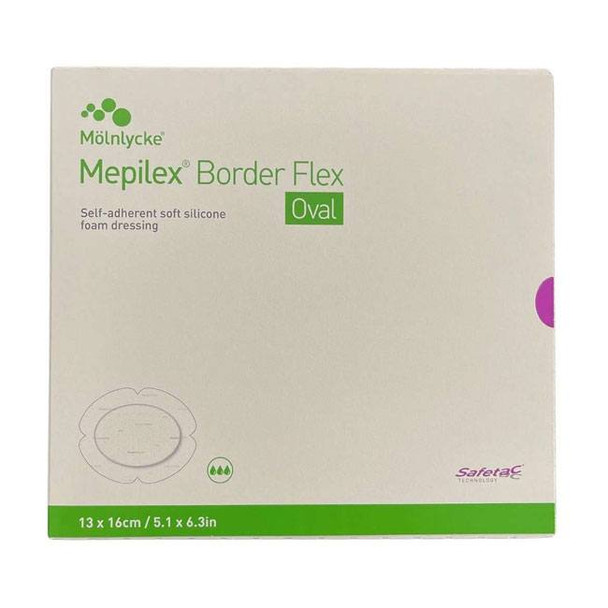 Mepilex Border Flex Oval 5.1" x 6.3" Dressing Box View