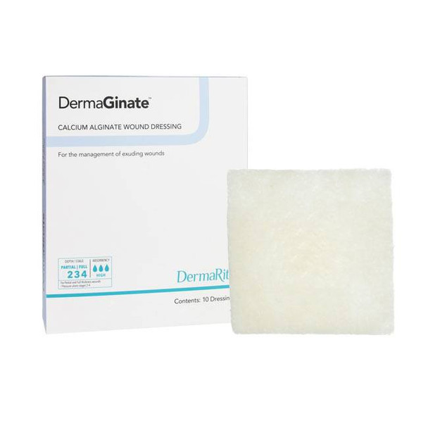 Alginate Dressing DermaGinate® 2 X 2 Inch Square