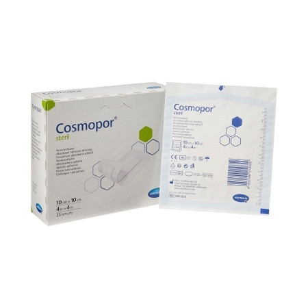 Cosmopor® Adhesive Dressing  4 X 4 Inch Nonwoven Square White Sterile