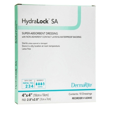 HydraLock™ SA Super Absorbent Dressing 4 X 4 Inch Square box