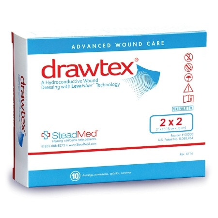 Drawtex® Hydroconductive Wound Dressing 2 X 2 Inch Square Box