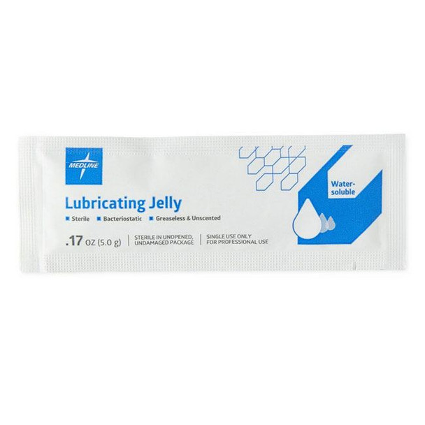 Medline Sterile Lubricating Jelly Packets Front of Packet View