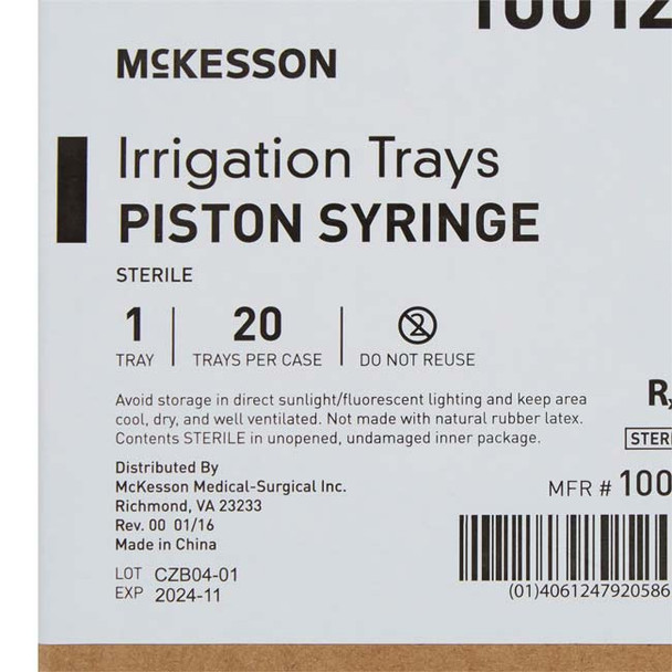 McKesson Irrigation Tray with 60cc Piston Syringe case