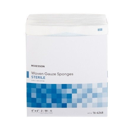 Gauze Sponge McKesson 4 X 4 Inch 8-ply Sterile box front view