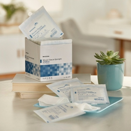 McKesson Gauze Sponge 3 X 3 Inch Sterile 12-Ply in home setting