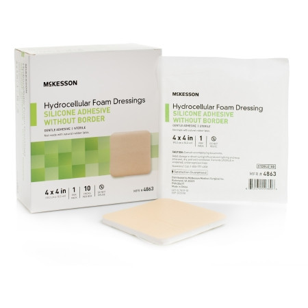 McKesson Hydrocellular Foam Dressing 4 X 4 Silicone Adhesive Without Border group photo